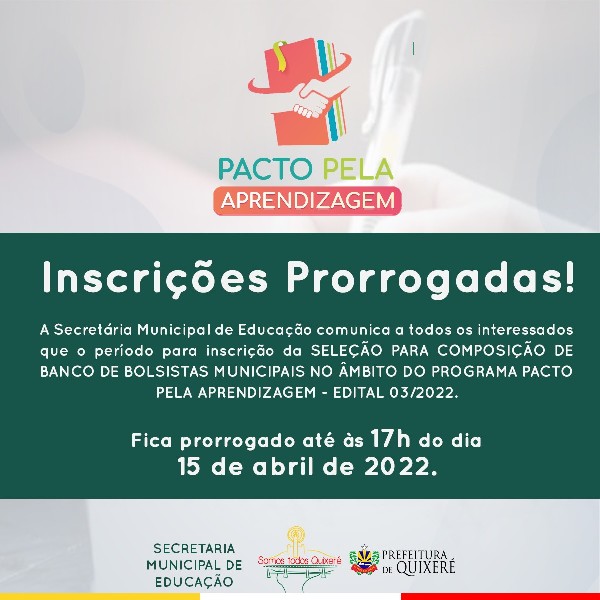 Inscrições prorrogadas para projeto de aprendizado e prática de