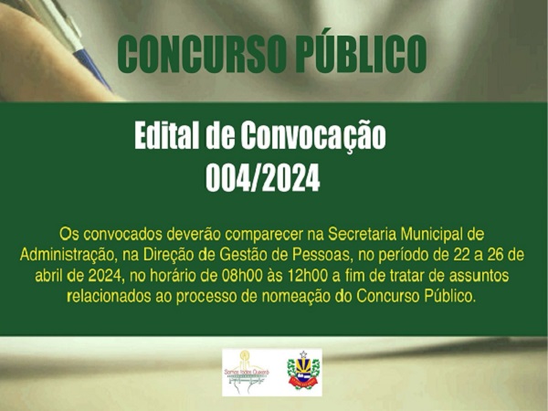 Convocação dos Candidatos do Concurso Público da Prefeitura Municipal de Quixeré